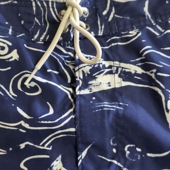 Nautica Graphic Embroidered Logo Swordfish Cinched Pocket Sz. M Swim Trunks - Picture 3 of 10